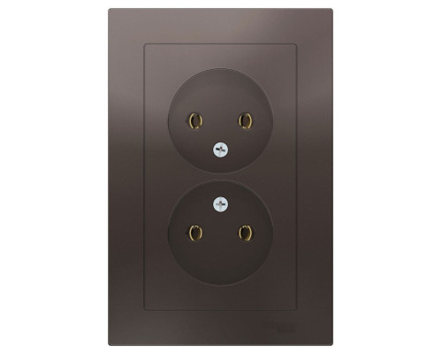 Розетка двойная без заземления с рамкой Schneider Electric AtlasDesign ATN000620 Мокко - ATN000620