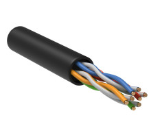 U/UTP PE,кат.5Е 4*2*24АWGsolid, LDPE черный (305м) РФ - LC3-C5E04-139-R