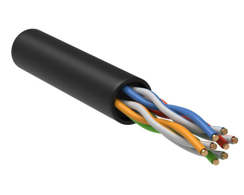 U/UTP PE,кат.5Е 4*2*24АWGsolid, LDPE черный (305м) РФ - LC3-C5E04-139-R