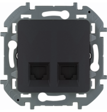 Inspiria - Розетка 2хRJ-45 UTP CAT5 (антрацит)