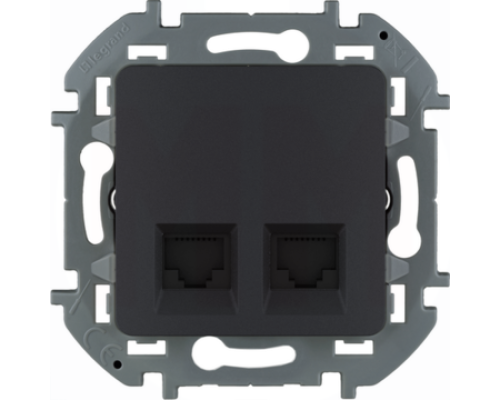 Inspiria - Розетка 2хRJ-45 UTP CAT5 (антрацит)