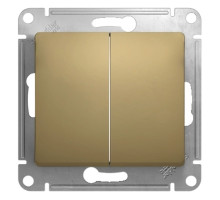 Переключатель  2-клавишный Schneider Electric Glossa GSL000465 Титан - GSL000465