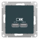 Розетка USB Schneider Electric AtlasDesign ATN000833 Изумруд - ATN000833