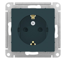 Розетка с заземлением со шторками Schneider Electric AtlasDesign ATN000845 Изумруд - ATN000845