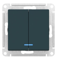 Выключатель 2-клавишный с подсветкой Schneider Electric AtlasDesign ATN000853 Изумруд - ATN000853