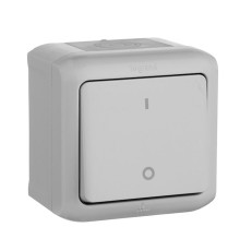 Quteo - Выключатель двухполюсный IP44 (серый)