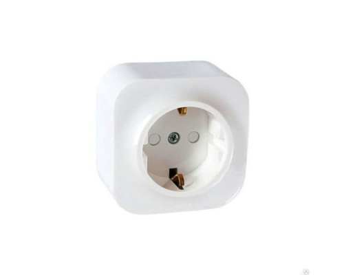 Розетка 2P+E нем. стд. со шторками (белый) Quteo