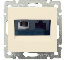 Valena - Розетка двойная RJ-45 UTP CAT6E+RJ11, сл.кость (инд. упаковка)