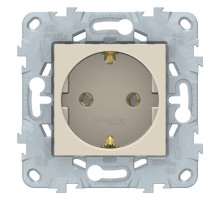 NU505644 UNICA NEW РОЗЕТКА с зазем., без штор., с быстрозаж. клеммами,16 А, 250 В БЕЖЕВЫЙ - NU505644