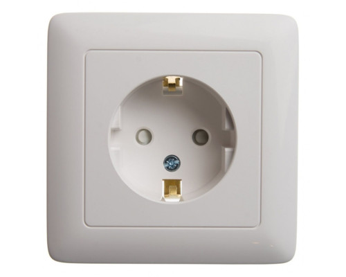 RS16-136-B ХИТ С/У РОЗЕТКА с заземлением со шторками 16А, 250В, БЕЛЫЙ. - RS16-136-B