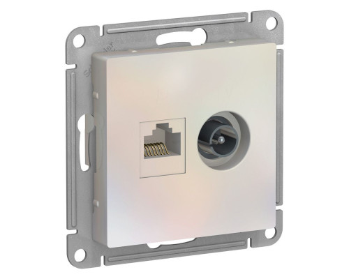 ATLASDESIGN РОЗЕТКА двойная ТВ + компьютерная RJ45, кат. 5Е, ЖЕМЧУГ