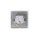 GLOSSA РОЗЕТКА с зазем. со шторками с крышкой,IP44,16А, 250В, в сборе,ПЛАТИНА