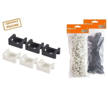 Площадка монтажная с отверстием 23х16 под хомуты белая (100шт) TDM