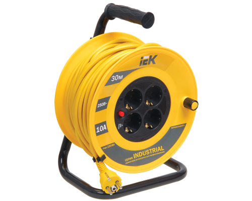 Катушка УК30 с т/з 4 места 2Р+PЕ/30м 3х1,0 мм2 "Industrial"