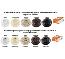 Розетка скрытой установки фарфоровая 2П 10А 250В белая «Болонь» TDM