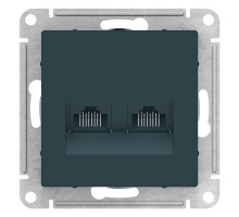 Розетка компьютерная двойная RJ45+RJ45 Schneider Electric AtlasDesign ATN000885 Изумруд - ATN000885