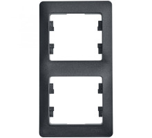 Рамка на 2 поста вертикальная Schneider Electric Glossa GSL000706 Антрацит - GSL000706