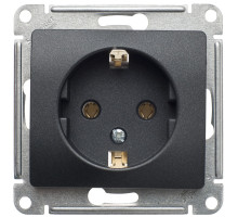 Розетка с заземлением без шторок Schneider Electric Glossa GSL000743 Антрацит - GSL000743