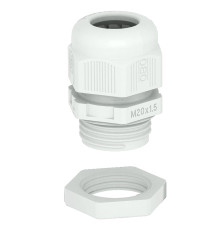 Ввод V-TEC VM20+LGR кабельный с контргайкой, М20х1.5, IP68, UV-resistant, для ввода кабеля Ø6-13мм, серый, полиамид | арт.2022766