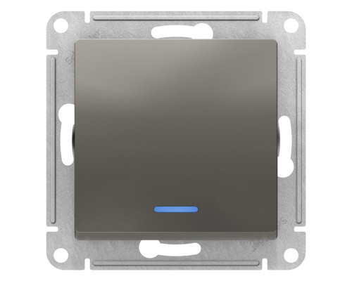 Переключатель 1-клавишный с подсветкой Schneider Electric AtlasDesign ATN000963 Сталь - ATN000963