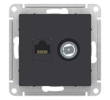 Розетка двойная TV+RJ45 Schneider Electric AtlasDesign ATN001089 Карбон - ATN001089