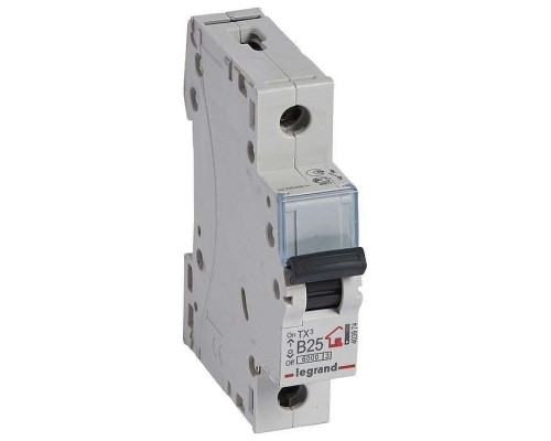 Авт. выключатель Legrand TX3, 1P, 25A, хар-ка B, 6kA