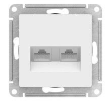 Розетка двойная компьютерная RJ45+RJ45 Schneider Electric AtlasDesign ATN000185 Белый - ATN000185