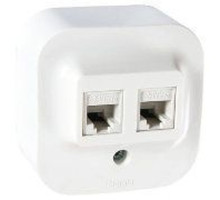 Розетка 2хRJ-45 UTP кат.5Е 8-контактная (белый) Quteo