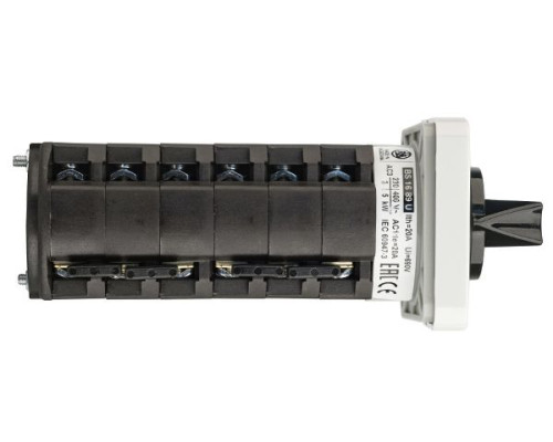 Переключатель BS 16 89 U, 2P, 20A, тип 1-2-3-4-5-6, 2NO на 1_6, на дверь, фронт IP40 | арт.EAC609591