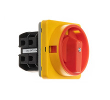Переключатель BS 40 92 LK, аварийный, 4P, 40A, тип 0-1, 18.5kW(400VAC по АС-23), на дверь, красная блокируемая в 0 рукоятка, фронт IP40 | арт.EAC631250
