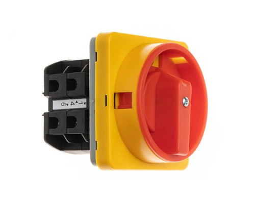 Переключатель BS 40 92 LK, аварийный, 4P, 40A, тип 0-1, 18.5kW(400VAC по АС-23), на дверь, красная блокируемая в 0 рукоятка, фронт IP40 | арт.EAC631250