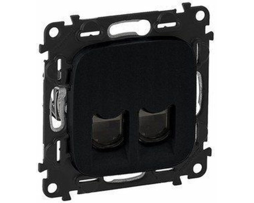 Valena Allure - Розетка 2хRJ-45 UTP CAT6, антрацит (инд. упаковка) | арт.753953