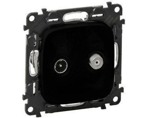 Valena Allure - Розетка TV-SAT двухкабельная 5-862MHz/950-2400MHz, антрацит (инд. упаковка) | арт.753968
