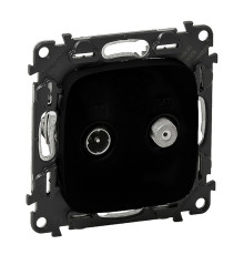 Valena Allure - Розетка TV-SAT двухкабельная 5-862MHz/950-2400MHz, антрацит (инд. упаковка) | арт.753968