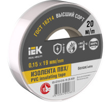 Изолента 0,15х19мм белая 20м IEK