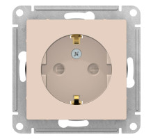 Розетка с заземлением со шторками Schneider Electric AtlasDesign ATN000245 Бежевый - ATN000245
