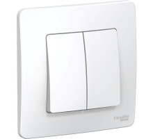 BLNVS106601 BLANCA С/У 2-клавишный ПЕРЕКЛЮЧАТЕЛЬ (cх.6+6), 10А, 250B, БЕЛЫЙ