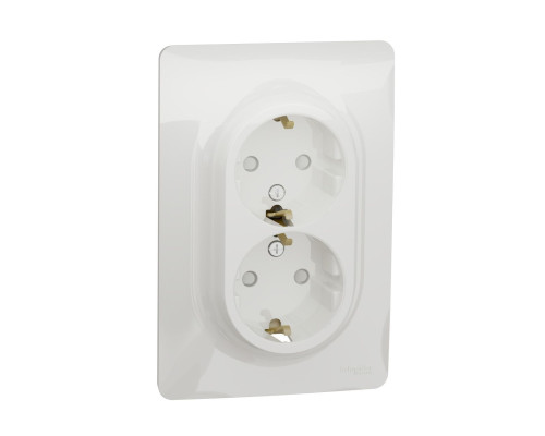 NU206718 РОЗЕТКА ДВОЙНАЯ, СО ШТОРКАМИ, С ЗАЗЕМЛЕНИЕМ, ВИНТ. ЗАЖИМ., БЕЛЫЙ SCHNEIDER ELECTRIC - NU206
