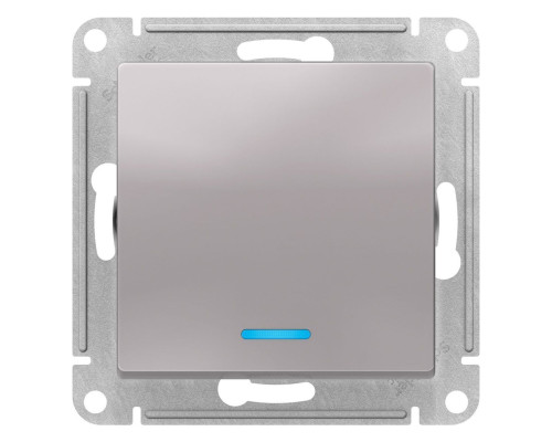 Выключатель 1-клавишный с подсветкой Schneider Electric AtlasDesign ATN000313 Алюминий - ATN000313