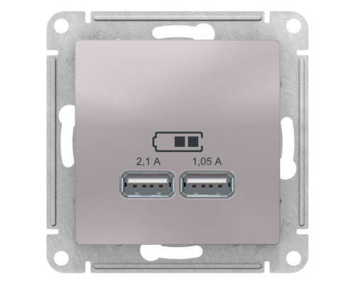 Розетка USB Schneider Electric AtlasDesign ATN000333 Алюминий - ATN000333