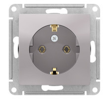Розетка с заземлением без шторок Schneider Electric AtlasDesign ATN000343 Алюминий - ATN000343