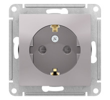 Розетка с заземлением со шторками Schneider Electric AtlasDesign ATN000345 Алюминий - ATN000345