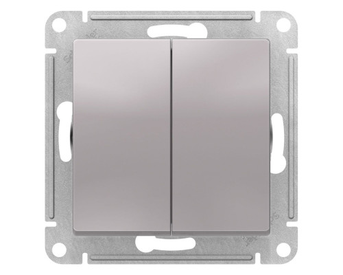 Выключатель 2-клавишный Schneider Electric AtlasDesign ATN000351 Алюминий - ATN000351