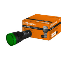 Лампа AD-16DS(LED)матрица d16мм зеленый 230В АС TDM