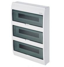 Щит навесной ELEGANT 3x18M, N/PE 4x 2x16+12x10mm2, 3x дымчатых пласт. двери, белый RAL9003, 550x303x