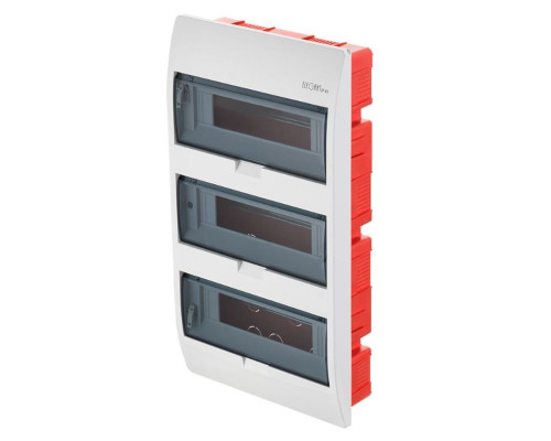 Щит встраиваемый ELEGANT 3x12M, N/PE 4x 2x16+7x10mm2, 3x дымчатых пласт. двери, белый RAL9003, 550x3