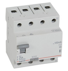 УЗО RX3, электромеханическое, 4P, 25A, 10kA, 100mA, тип AC, 4M | арт.402066