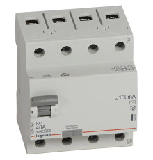 УЗО RX3, электромеханическое, 4P, 40A, 10kA, 100mA, тип AC, 4M | арт.402067