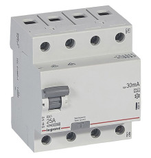 УЗО RX3, электромеханическое, 4P, 25A, 10kA, 30mA, тип A, 4M. | арт.402074