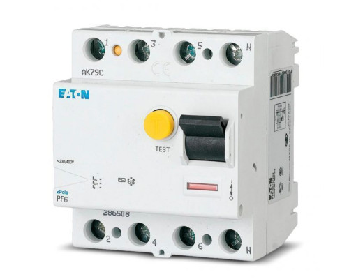 УЗО PF6 4P 25A, 6кА, 100мА, тип АС 4M